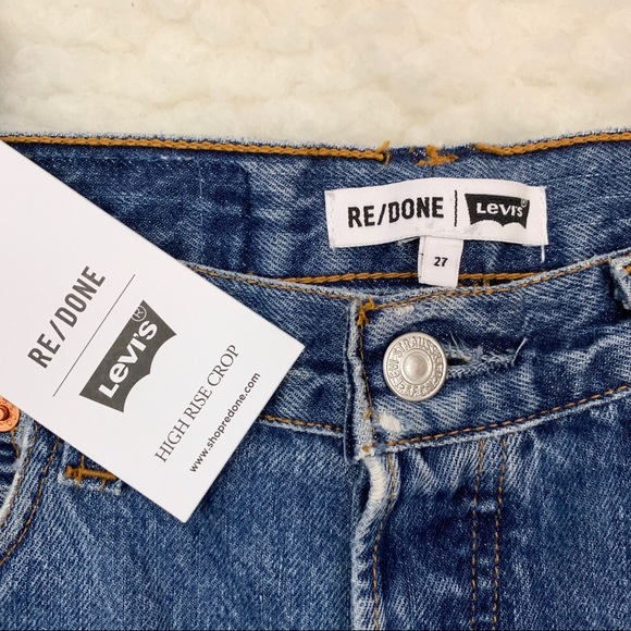 NWT Re/Done Levi’s High Rise Crop Jeans - Picture 4 of 7